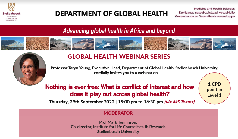 Global Health Webinar Series - Nothing Is Ever Free: What Is Conflict ...